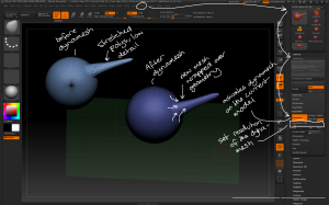 Dynamesh allows for re-skinning a model with a new, optimised mesh at any time using Ctrl + drag.