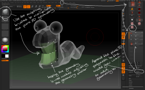 Append the plane3D to the model and use the sculpting tools to create the form. 